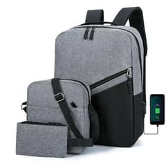 3 in 1 laptop Bag with USB Port Backpack