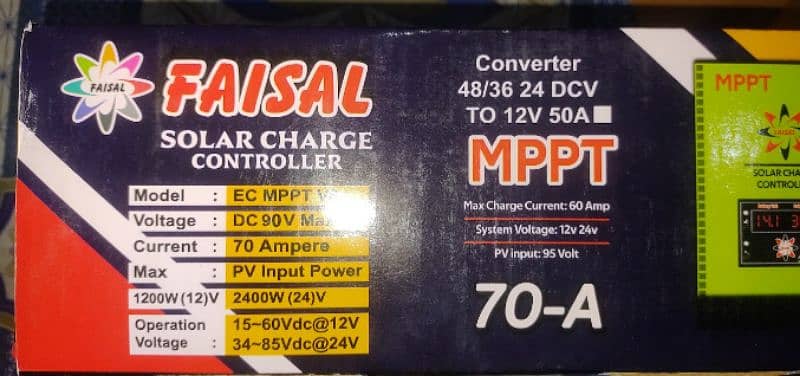 Solar MPPT Charge Controller Faisal 70 + Amp New Model 5