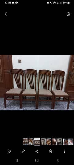 Shesham 8 dinning chairs in original wood grain