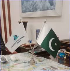 Custom Dual Table Flags – Your Logo flag & Pakistan Flag Together