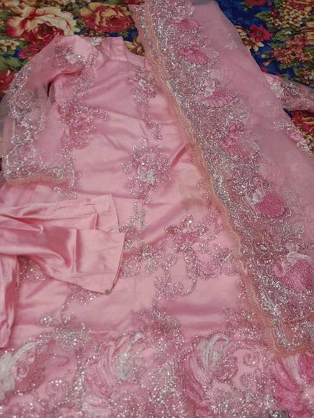 beautiful pink net silk ribbon embroidery dress 4