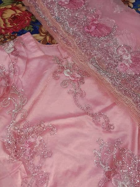 beautiful pink net silk ribbon embroidery dress 5