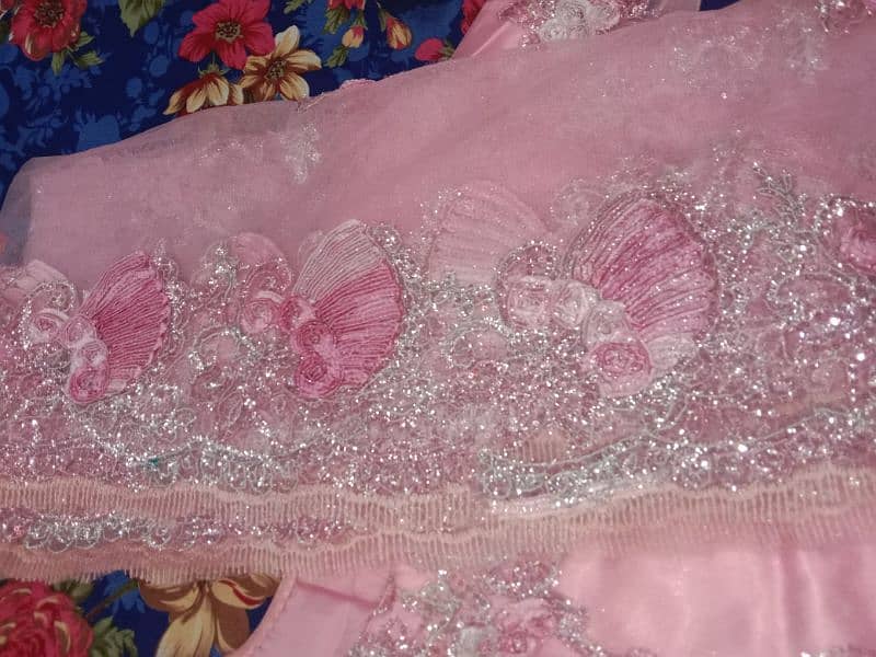 beautiful pink net silk ribbon embroidery dress 6