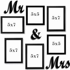 Mr & Mrs wall Photo Frames pack of 6