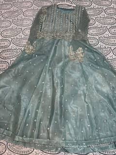 Net Fabric Dress with pearl Work