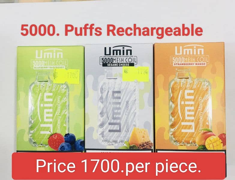 Umin vape rechargeable 5000 puffs RS 1700. disposable vape. 3