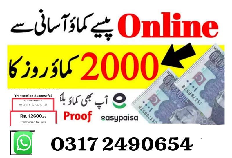 online at home job/ parttime/ easypaisa / full time 0