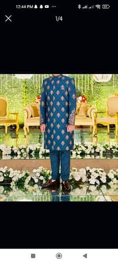 embroided sherwani with trouser