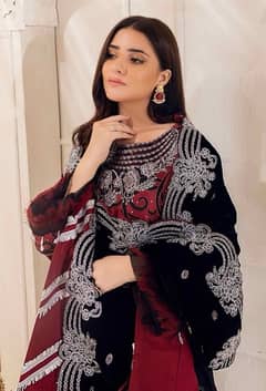 Velvet Shawl Readymade Suit Women Girls Ladies