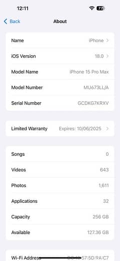 iphone 15 pro max jv 256