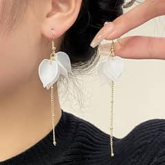 Weight flower Petal Long Tassel Earrings (code 49)