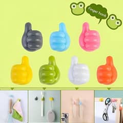 add10 pcs thumb shaped wall mount hooks