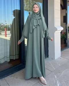 Georgette plain abaya for hijabi girl