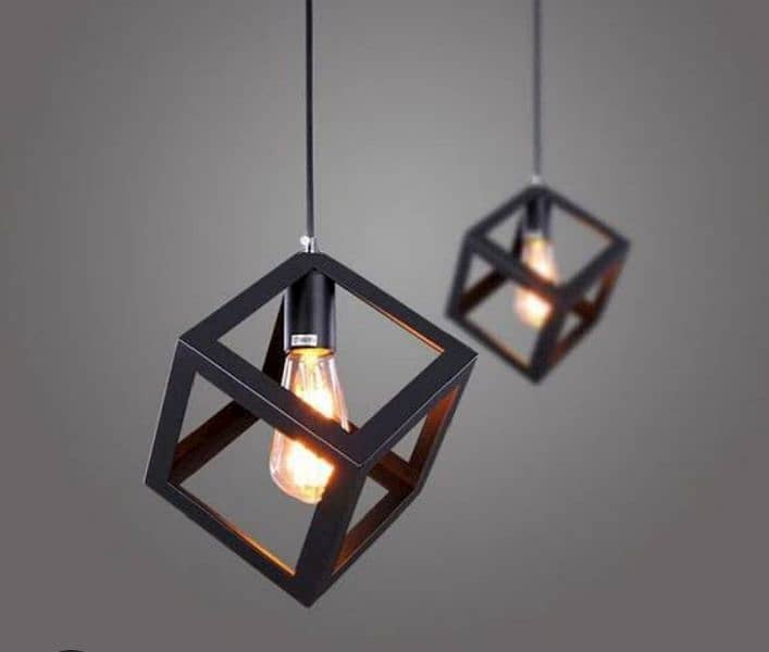 Square cube hanging light, hanging lamp pendant light, ceiling light, 1