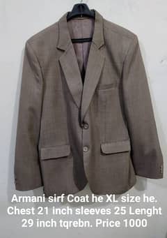 1 Armani casual coat 4 Coat pant