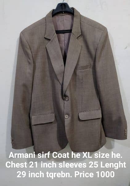 1 Armani casual coat 4 Coat pant 0