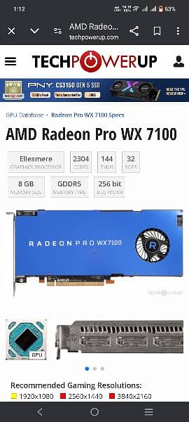 8Gb AMD RADEON PRO WX7100 1