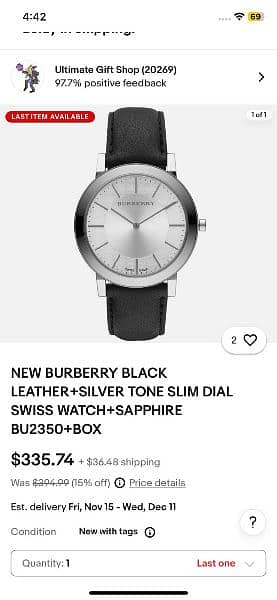 original Burberry dress watch Bu2350 4