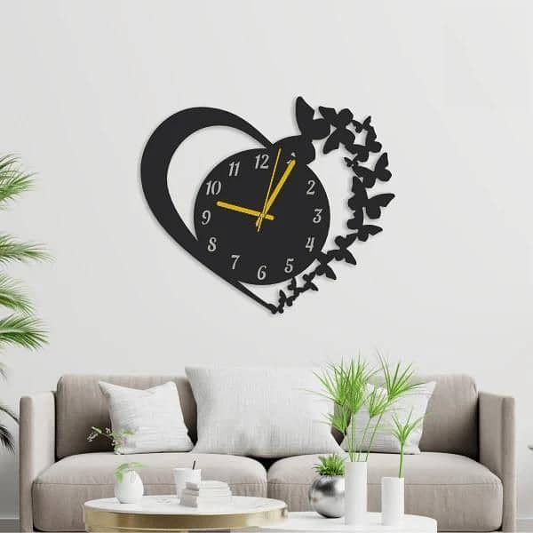 Beautiful Heart design Laminated wall clock 1