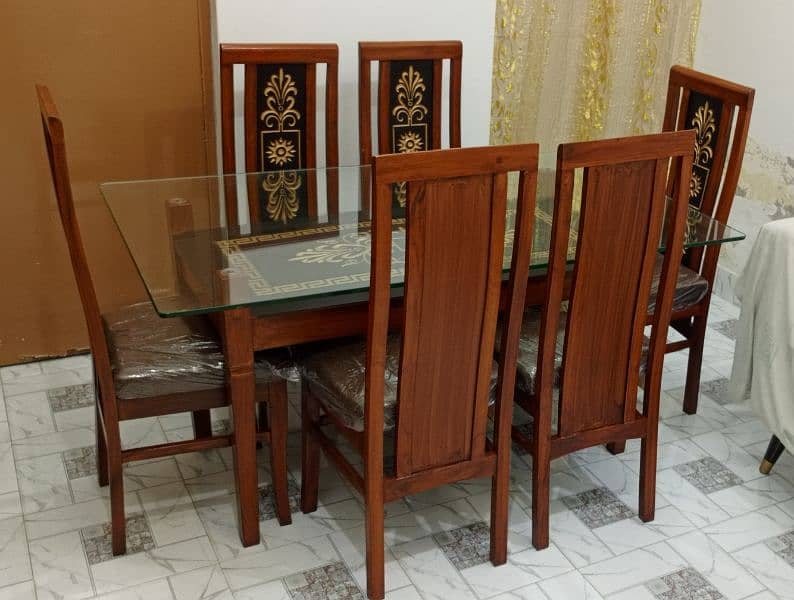 New Stylish 6 Chairs Set of Lacker Dinning Table 0