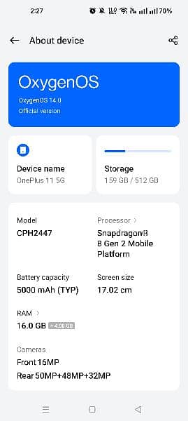 ONE PLUS 11 [16-512] DUAL SIM PTA 4