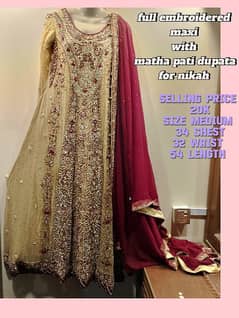 bridal maxi with dupatta and clutch