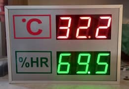 Temperature and humidity seven segment display. 0