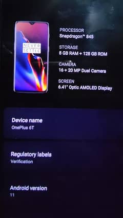 OnePlus 6T 8/128 physical Dual