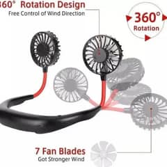 Brand New USB Rechargeable Portable neck fan Neckband Double Fan