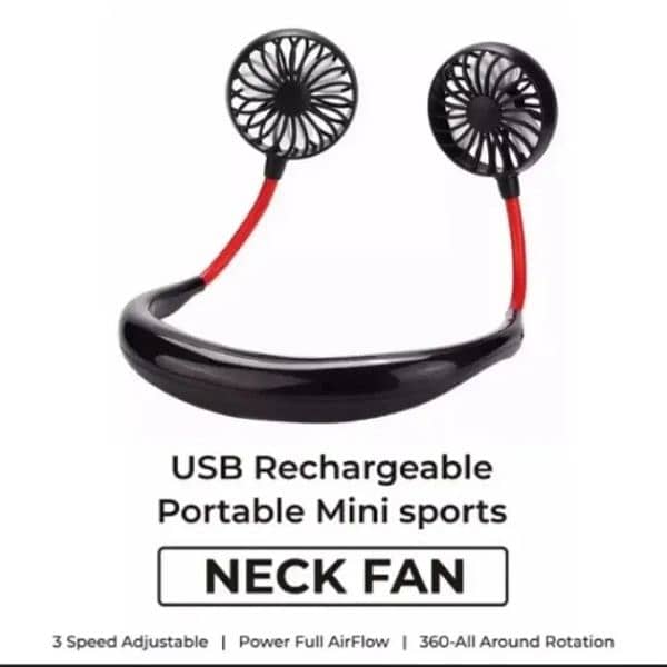 Brand New USB Rechargeable Portable neck fan Neckband Double Fan 5