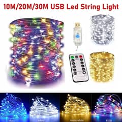 USB Twinkle LED String Fairy Lights Copper Wire Party Remote