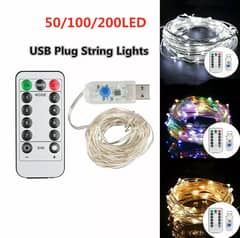 USB Twinkle LED String Fairy Lights Copper Wire Party Remote