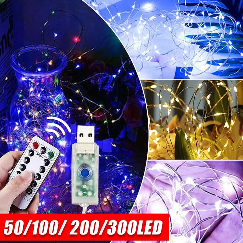 USB Twinkle LED String Fairy Lights Copper Wire Party Remote 11