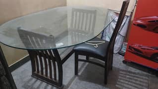 1 dining table and six chair in good condition