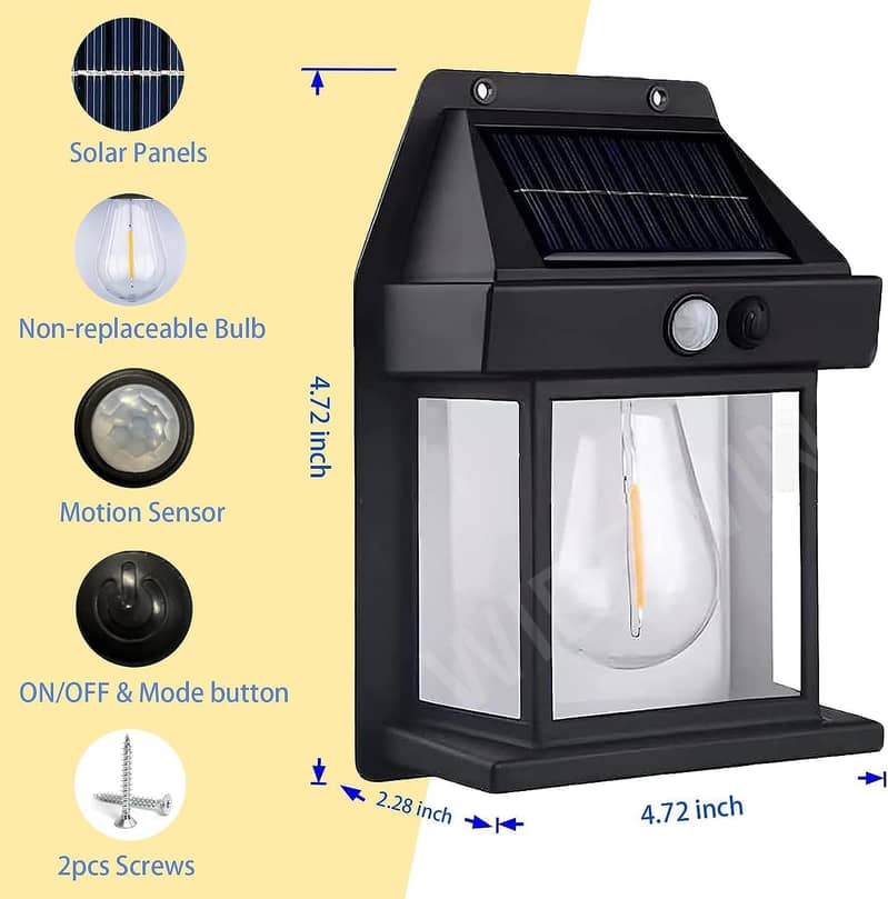 Solar Bug Zapper Wall Lamp, Solar Mosquito Zapper Killer 6