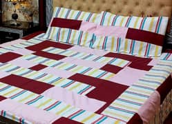 3 pcs cotton sotton patchwork double bed sheet