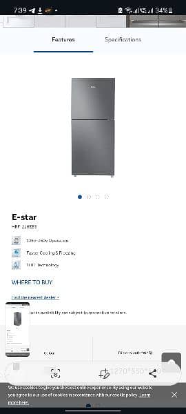 haier refrigerator hrf 216 silver 1