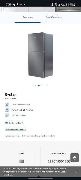 haier refrigerator hrf 216 silver 2