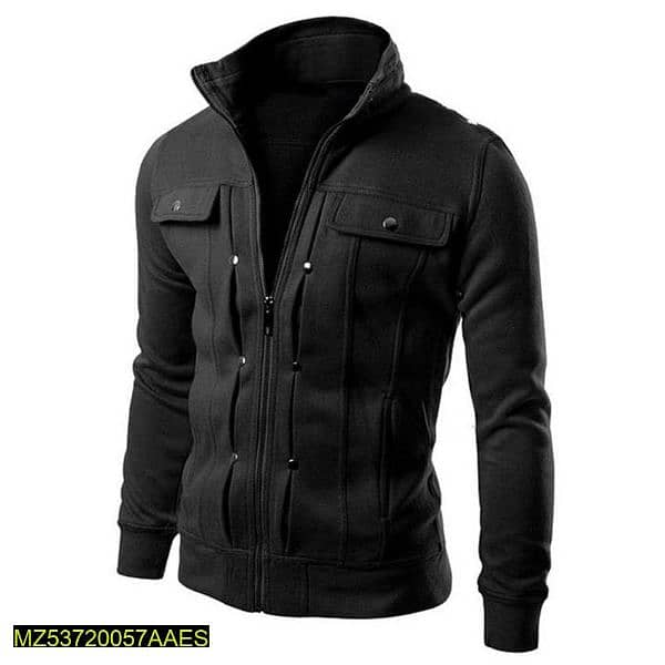 1 pcs man  fleece plain jacket Mexican style jacket black 1