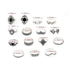 15 Pcs Trendy Ring Set For Girls