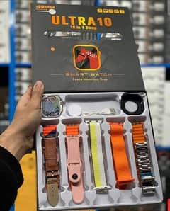 Ultra 10 Smart Watch available 10 in 1 strap