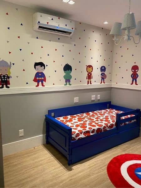 kids Room wardrobe affordable Price, Wooden floor Wall paper 9