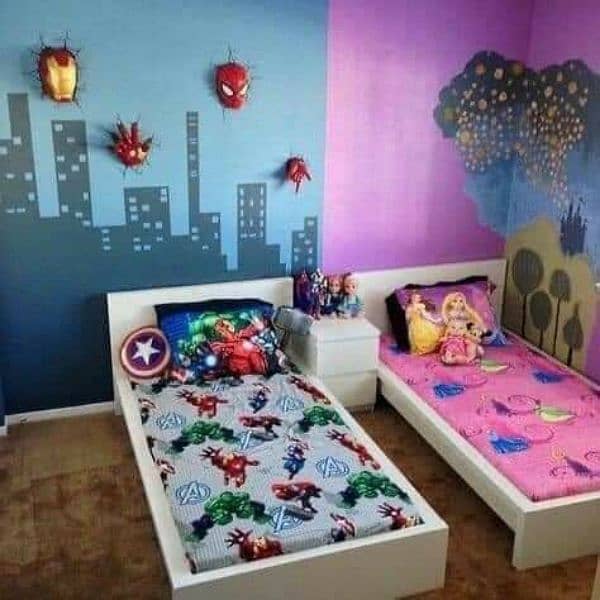 kids Room wardrobe affordable Price, Wooden floor Wall paper 11