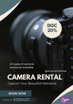 all camera related asessories available here on rent