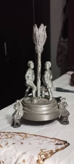 Antique w. w. figural epergnes 1880's. Vintage (Silver Pewter Metal)