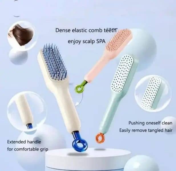 Hair Brush l Self Cleaning Hair Comb l 0323-4536375 1