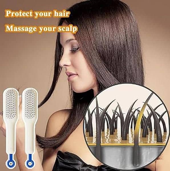 Hair Brush l Self Cleaning Hair Comb l 0323-4536375 3