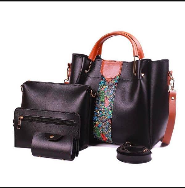 Women's Beautiful PU Leather Shoulder Bag (4pcs) 4