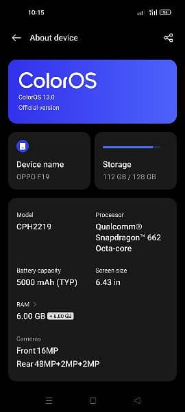 Oppo F19 6/128 Lush Condition 6