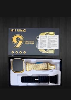 H11 ultra 2 wo strap golden stainless steel  colour smart watch